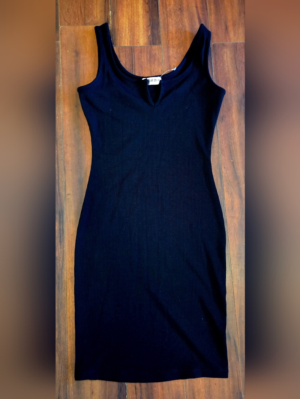 Women's Sleek Black Ribbed Mini Dress - Classic Tank Style Bodycon